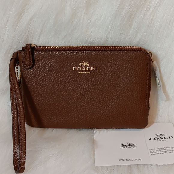 Coach Brown Wristlet - Picture 1 of 8